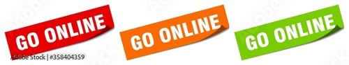 go online sticker. go online square isolated sign. go online label