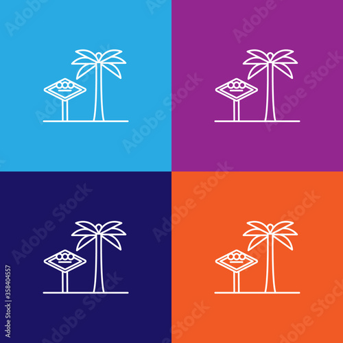 las vegas usa palm outline icon. Elements of independence day illustration icon