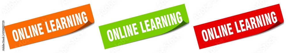 online learning sticker. online learning square isolated sign. online learning label online learning sticker. online learning square isolated sign. online learning label