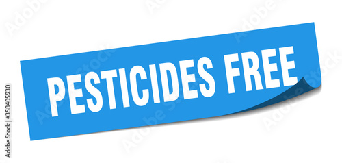 pesticides free sticker. pesticides free square isolated sign. pesticides free label