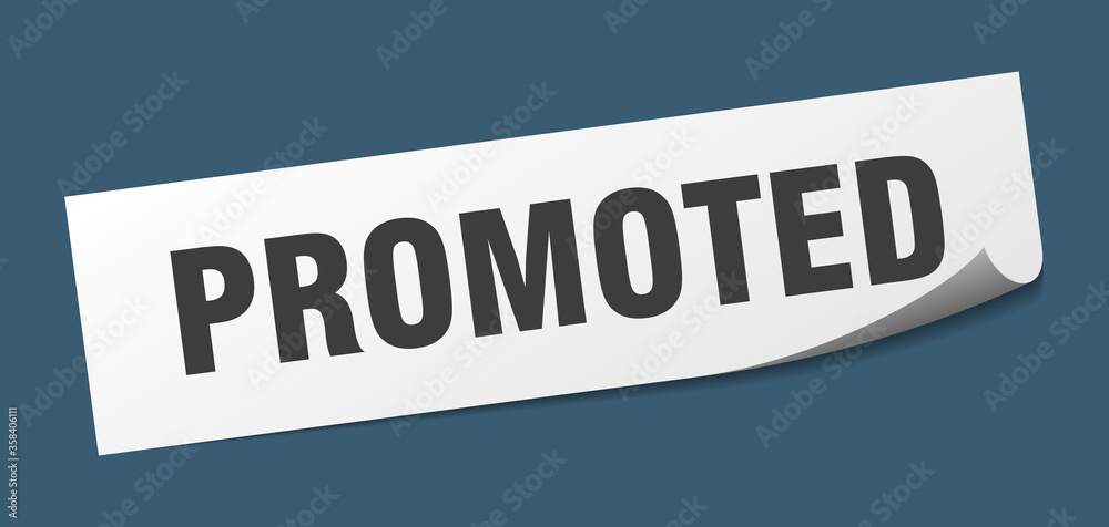 promoted sticker. promoted square isolated sign. promoted label