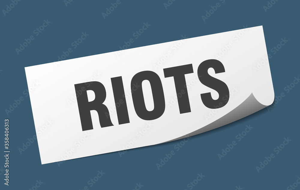 riots sticker. riots square isolated sign. riots label