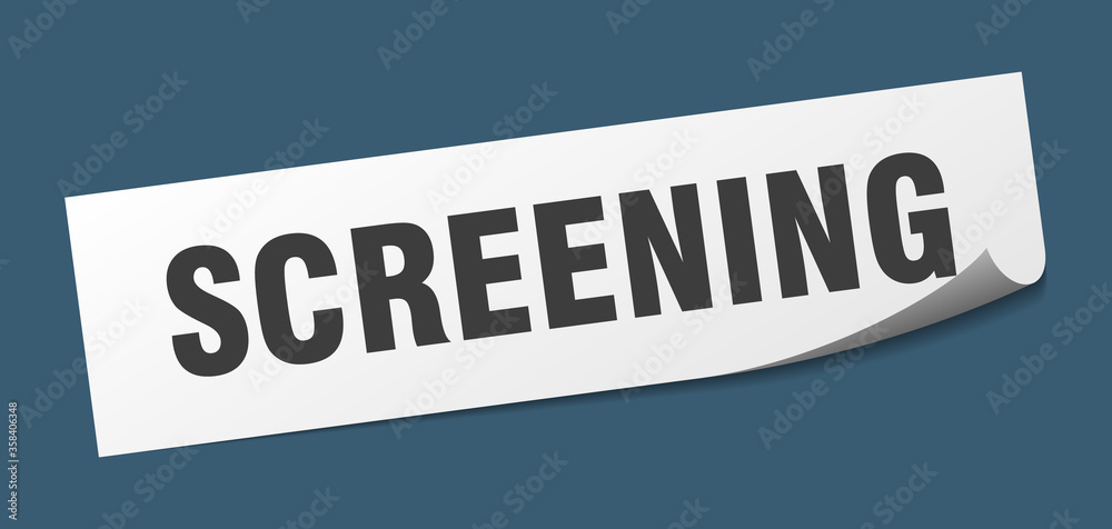screening sticker. screening square isolated sign. screening label screening sticker. screening square isolated sign. screening label