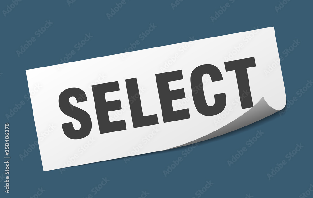 select sticker. select square isolated sign. select label
