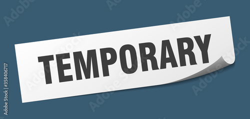 temporary sticker. temporary square isolated sign. temporary label