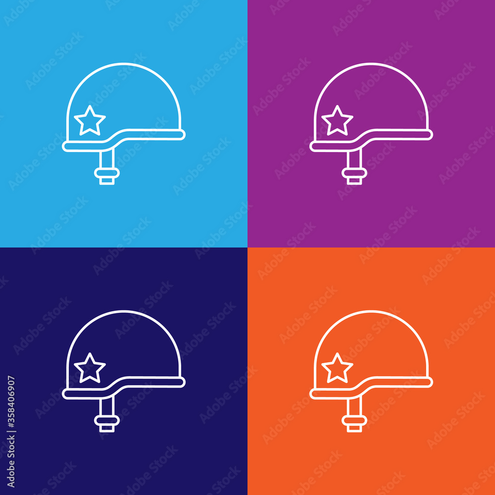 Fototapeta premium helmet war outline icon. Elements of independence day illustration icon