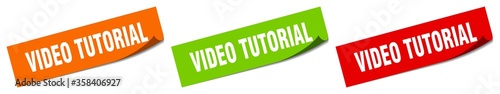 video tutorial sticker. video tutorial square isolated sign. video tutorial label