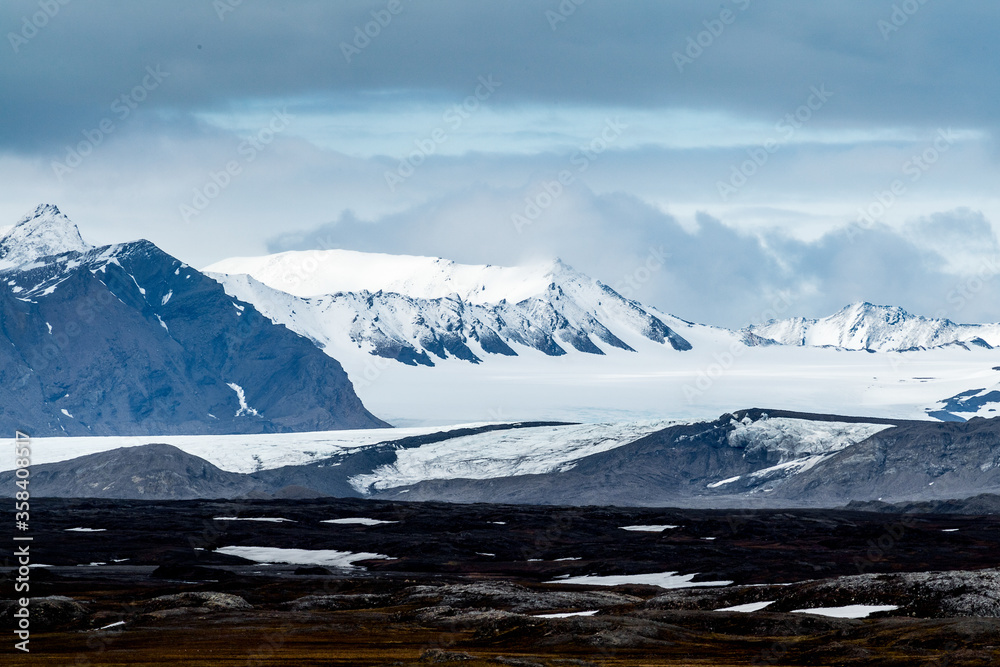 Snow mountain of the Svalbard archipelago