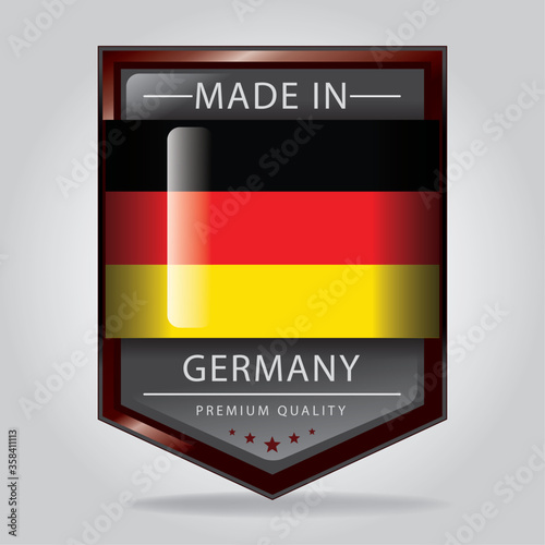 Made in GERMANY Seal, GERMAN National Flag (Vector Art)
