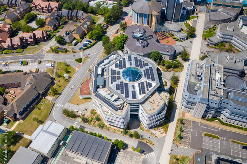 Schilderij op canvas Aerial photo of the Bournemouth University, Talbot Campus buildings from above s