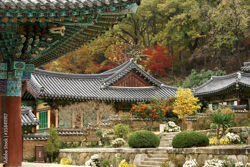 Autumn colors at Seonamsa Buddhist temple, Suncheon, South Korea photo