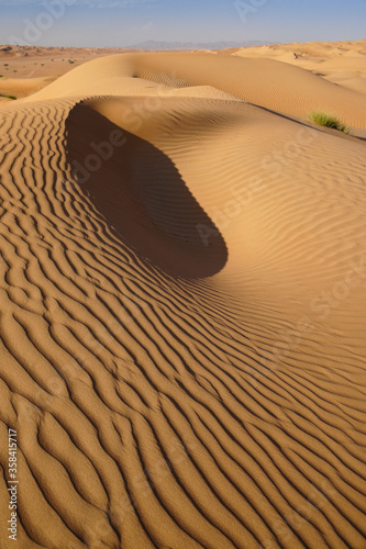 Contours of sand dunes at Sharqiya Sands (Wahiba Sands), Sultanate of Oman photo