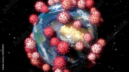 Earth Viral Pandemic
Global World wide Viral Pandemic, the COVID-19 Coronavirus taking over the world, 3d rendering
