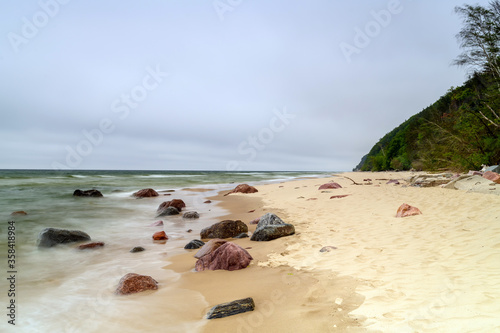 Fototapeta Naklejka Na Ścianę i Meble -  Natural landscape from the sea on a cloudy windy day.