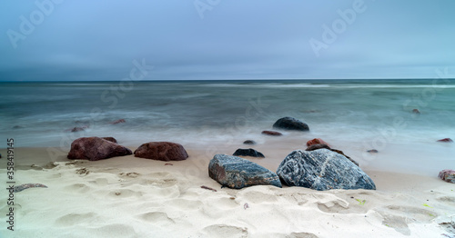 Natural landscape from the sea on a cloudy windy day. © roobcio