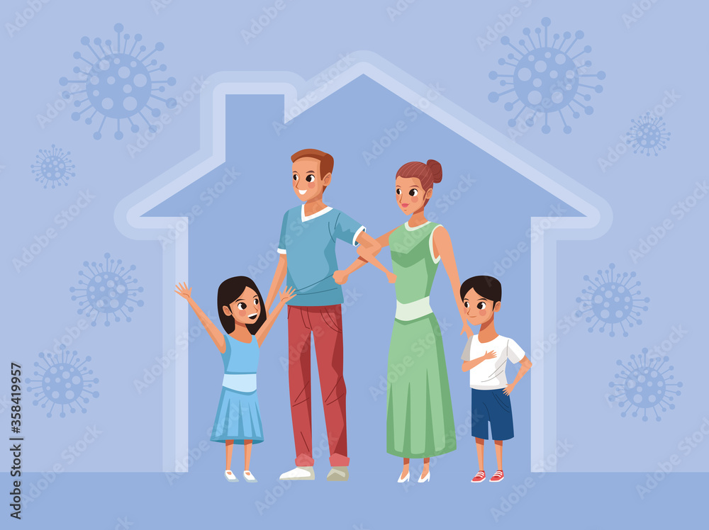 parents couple with daughter and son Stay at Home family campaign parents couple with daughter and son Stay at Home family campaign