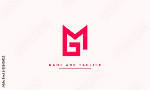 GM ,MG ,G ,M Letter Logo Design with Creative Modern Trendy Typography