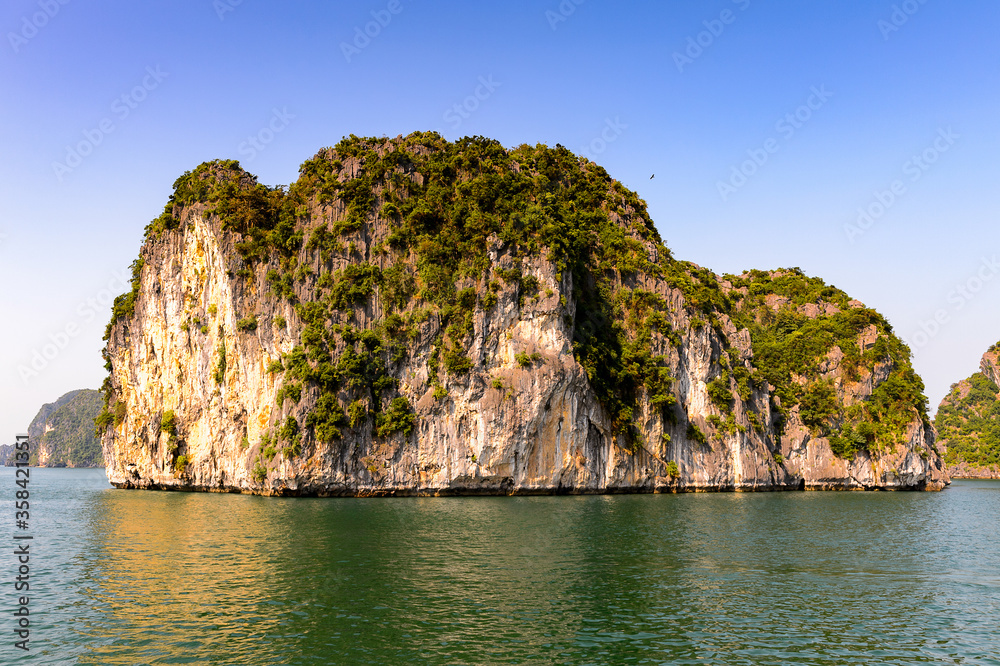 It's Nature and rocks of the Halong Bay, Indochina sea, Vietnam. UNESCO World Heritage