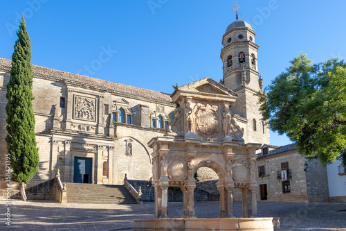 Baeza Cathedral in Jaen, Spain, from Plaza de Santa Maria (Saint Mary square) photo