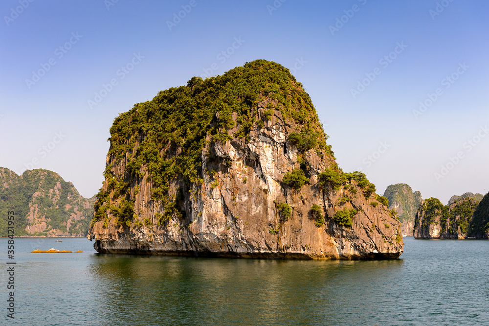 It's Nature and rocks of the Halong Bay, Indochina sea, Vietnam. UNESCO World Heritage