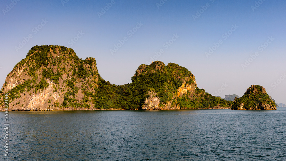 It's Halong rocks in VIetnam. UNESCO World Heritage