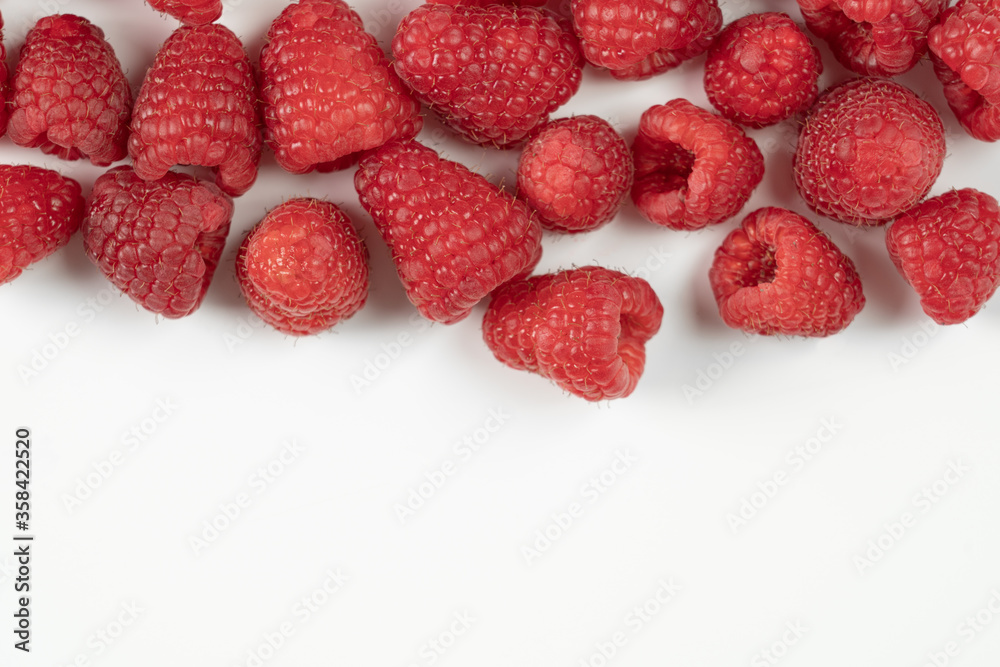 Raspberry fruits on a white background
Raspberry fruits on a white background