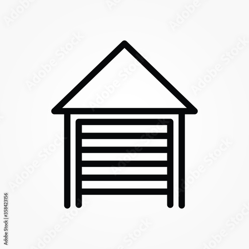 garage line icon vector illustration