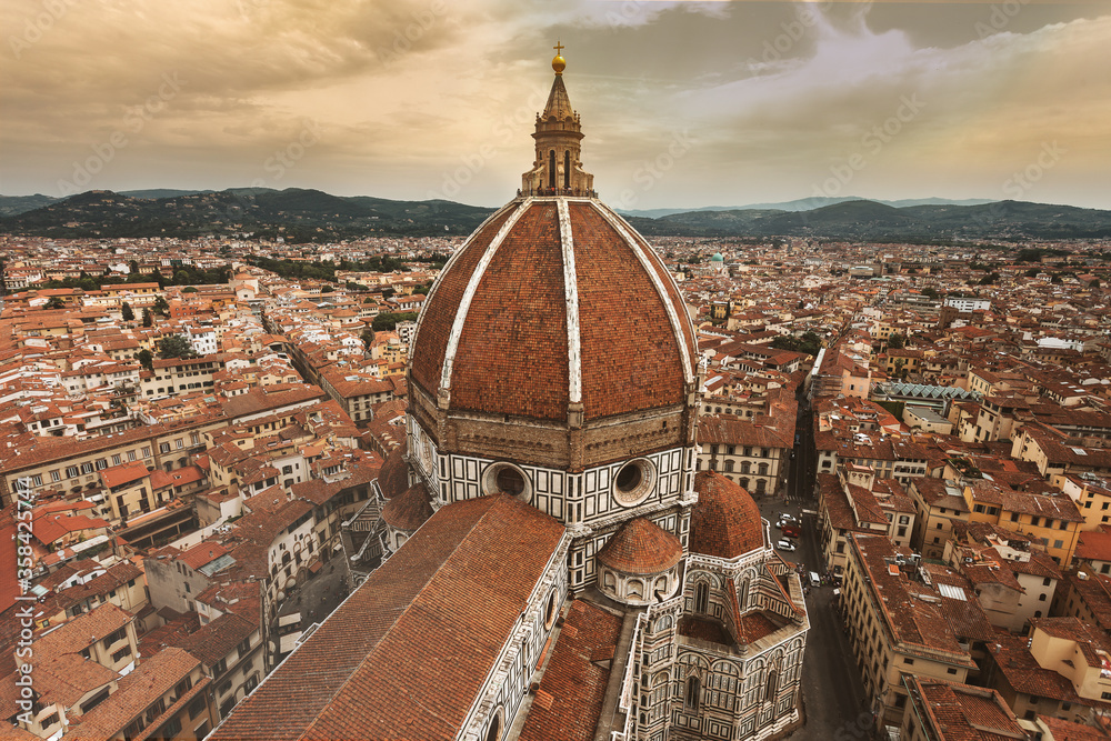 View on Florence from cathedral Santa maria del Fiore