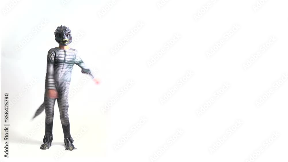 Dinosaur Doing the Floss Dance Against a White Background Dinosaur Doing the Floss Dance Against a White Background