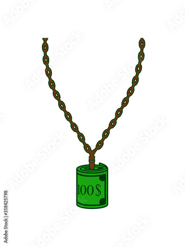 Halskette 100 Dollar Schmuck Erfolgreich Clipart