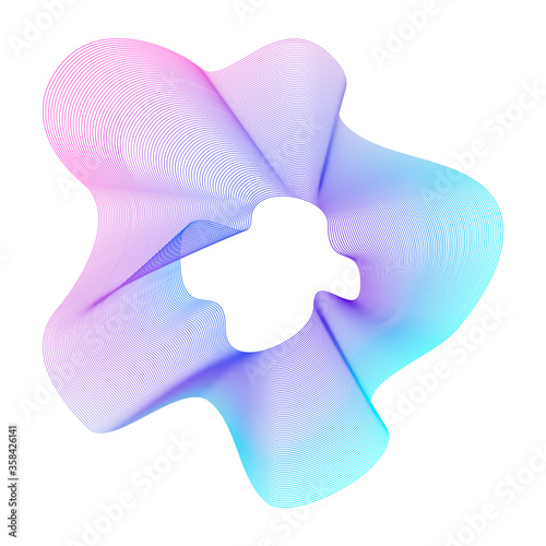 Abstract background with wave. Flowing colorful dynamic lines. Vector illustration.