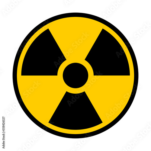 Round Nuclear Hazard Sign. Vector Image.