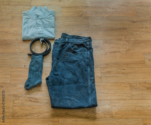 Jeans, shirt,sock and belt