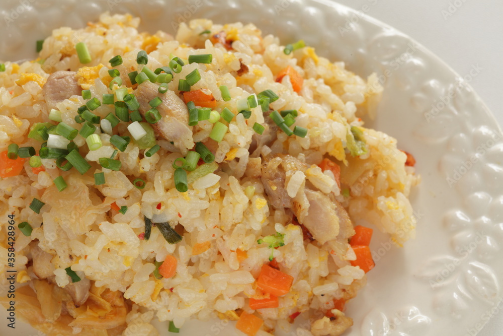Korean food, kimchi and chicken fried rice Korean food, kimchi and chicken fried rice