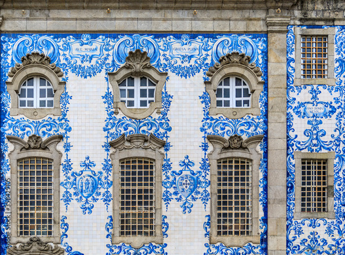 Igreja do Carmo Church of Carmelites with tiled side facade decorated with Portuguese azulejo tiles in Porto, Portugal photo