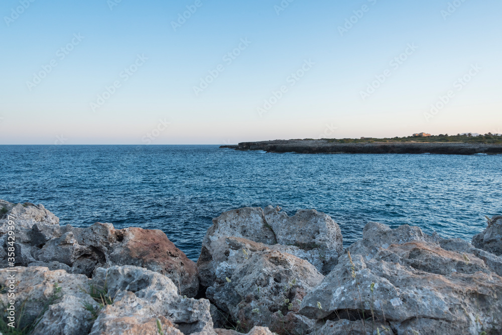 Sea and cliffs landscape in Cala Morlanda, Majorca