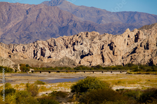 Different shapes and colors in the mountains due to erosion by the wind and the elements.