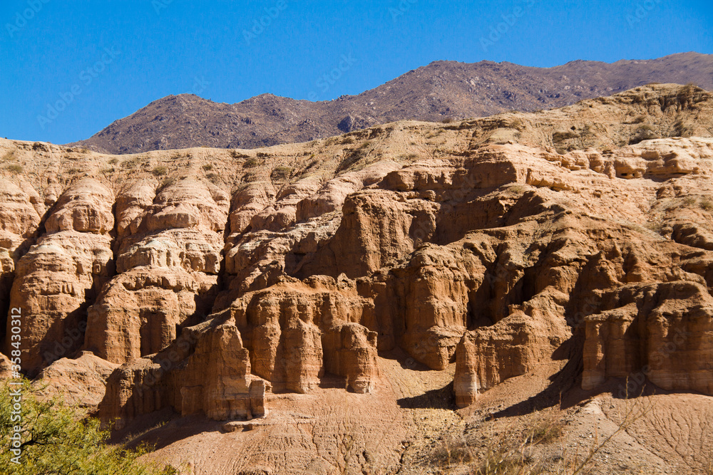 Different shapes and colors in the mountains due to erosion by the wind and the elements. Different shapes and colors in the mountains due to erosion by the wind and the elements.