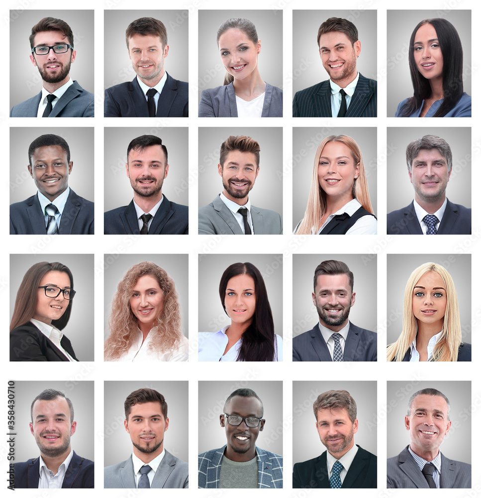 portraits of successful employees isolated on a white portraits of successful employees isolated on a white