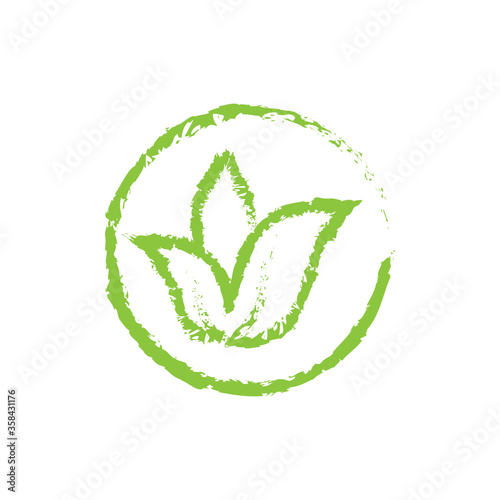 Circle with Leaf logo design vector
