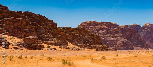 It's Landscape of the desert of Wadi Rum, The Valley of the Moon, southern Jordan. © Anton Ivanov Photo