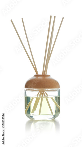 Aromatic reed air freshener isolated on white