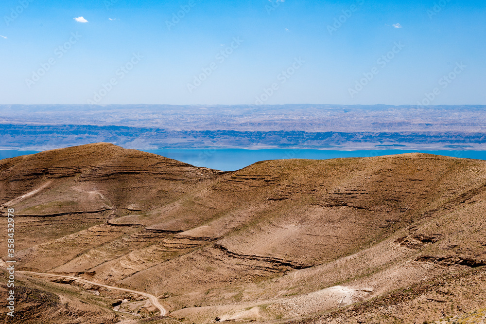 It's Hills of Jordan with the Dead Sea background