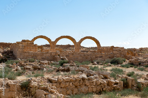 It's Ruins of a Roman house in Umm ar-Rasas,an archeological site in Jordan. UNESCO World heritage