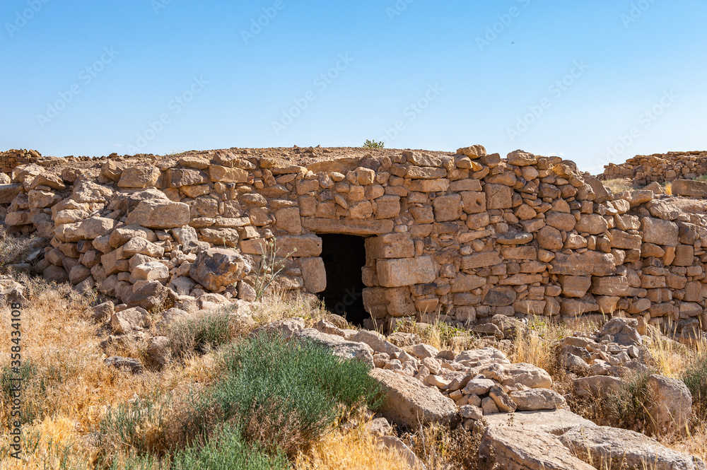 It's Roman ruins in Umm ar-Rasas,an archeological site in Jordan. UNESCO World heritage