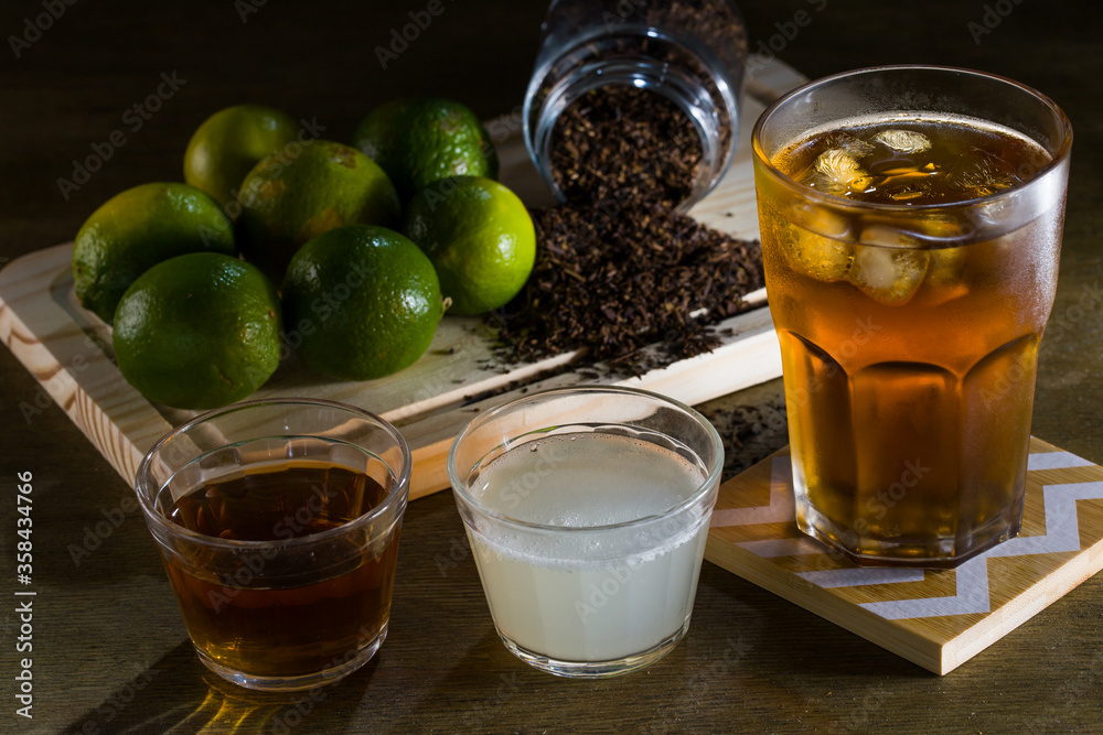 A Tradicional Brazilian tea Mate with lemon. A Tradicional Brazilian tea Mate with lemon.