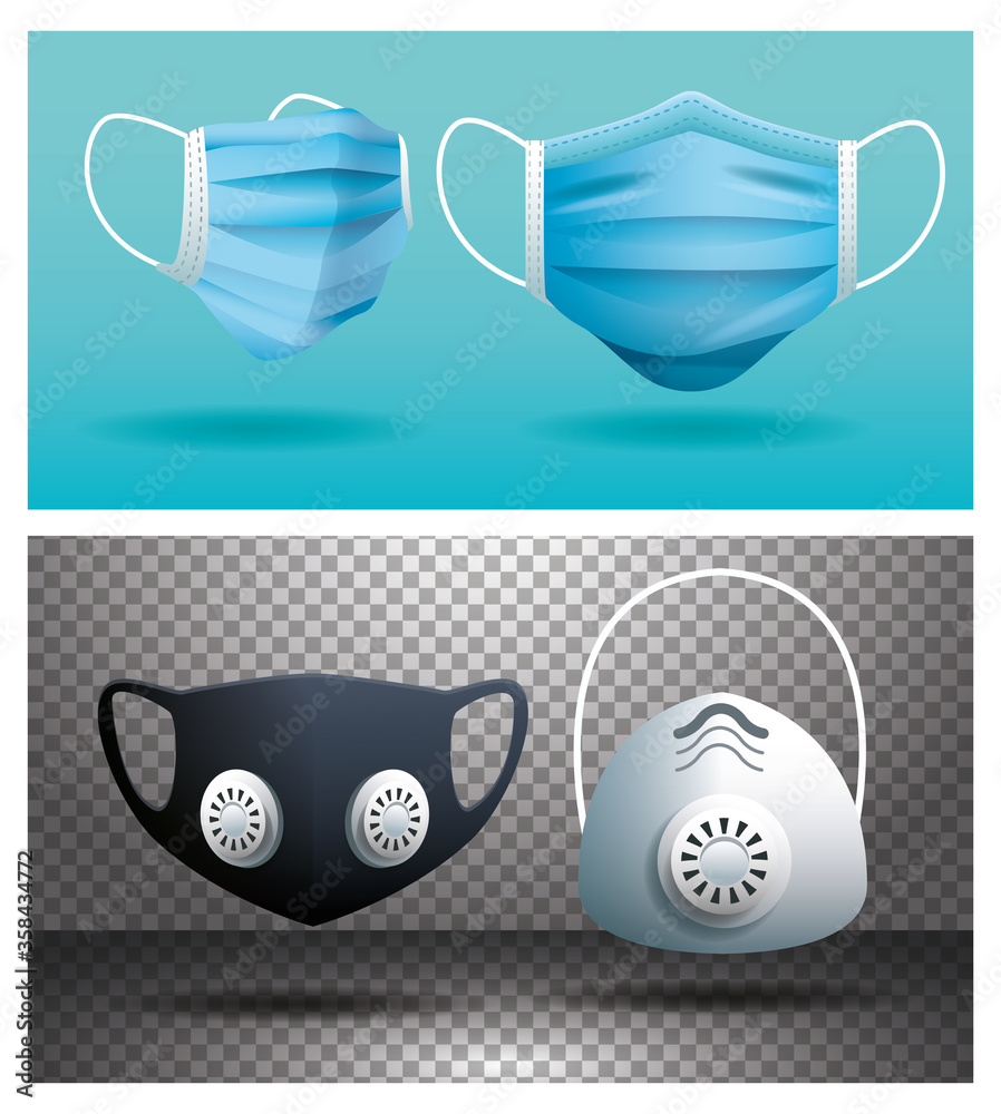 set of medical masks breathing protective respiratory set of medical masks breathing protective respiratory
