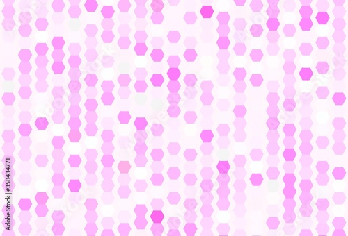 Light Pink vector template in hexagonal style.