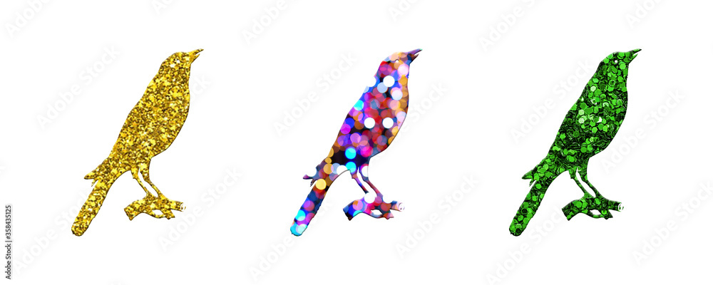 Bird Glitter golden Animal wildlife illustration