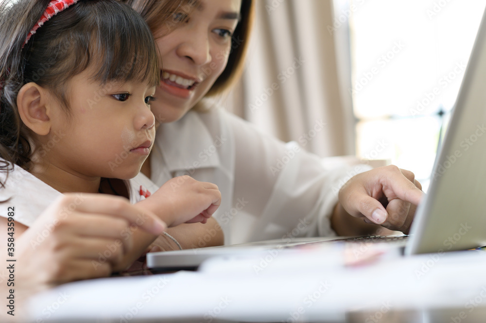 Asian mother and daughter in the house Asian mother and daughter in the house